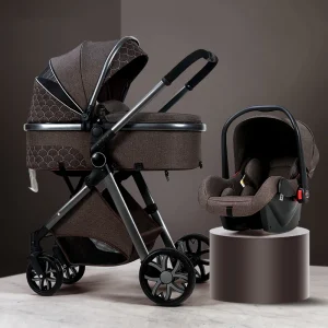 Luxury Baby Stroller 3 in 1 High Landscape Baby Cart