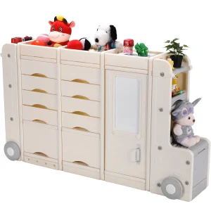 AOOU Kids Toy Organizers and Storage Bins, Multi-Layer Storage Cabinet Organizer, Multipurpose Bookshelf and Toy Box