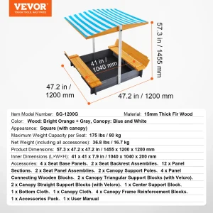 VEVOR Sandbox with Cover in Square